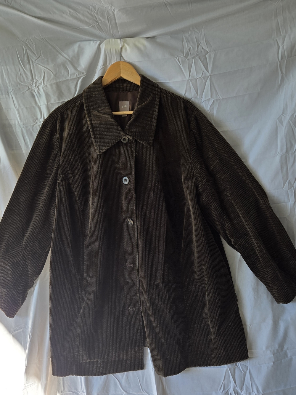 J Jill Dark Brown Corduroy Barn Coat Jacket Size 3X
